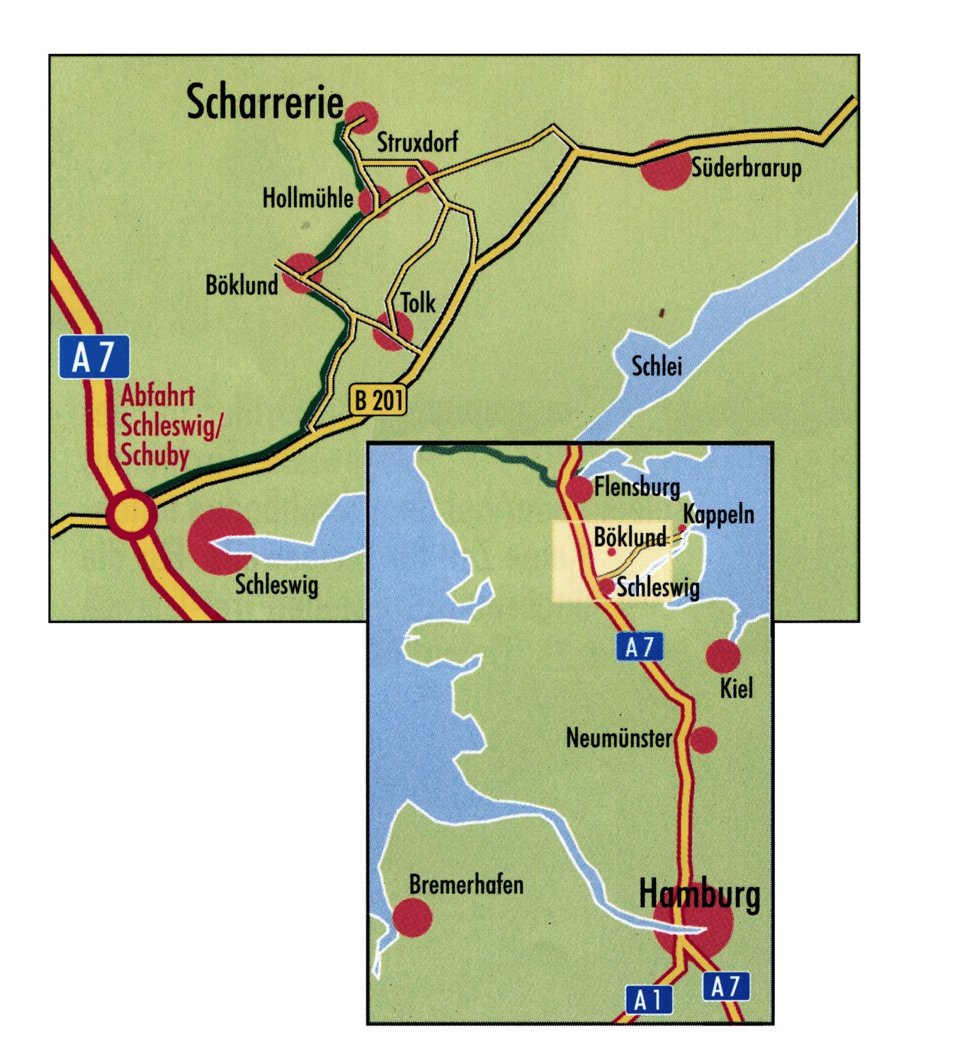 Karte mit Wegbeschreibung